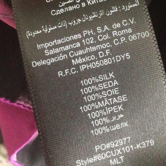 BEBE One Shoulder Silk Multicolor Blouse - Picture 11 of 14